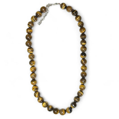Collier oeil de tigre Afrique du Sud A (boules 10mm) - 42-47cm