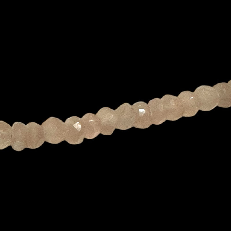 Collier pierre de soleil perles facettées Inde AA 45-50cm