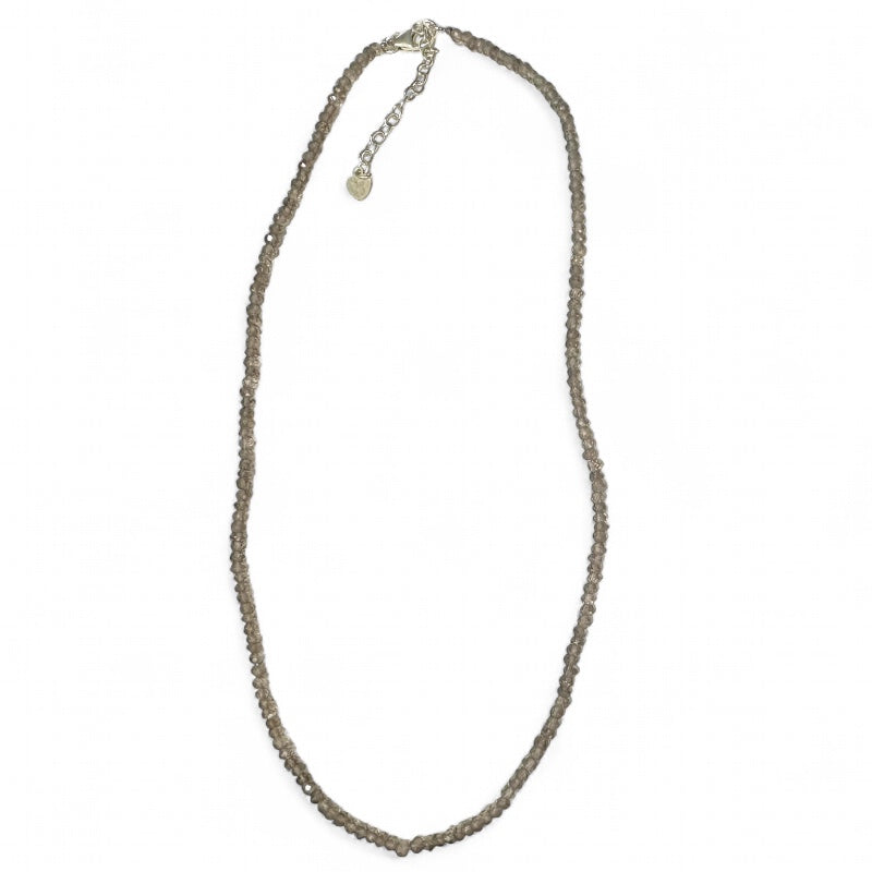 Collier quartz fumé Etats-Unis AA argent 925 - 45-50cm