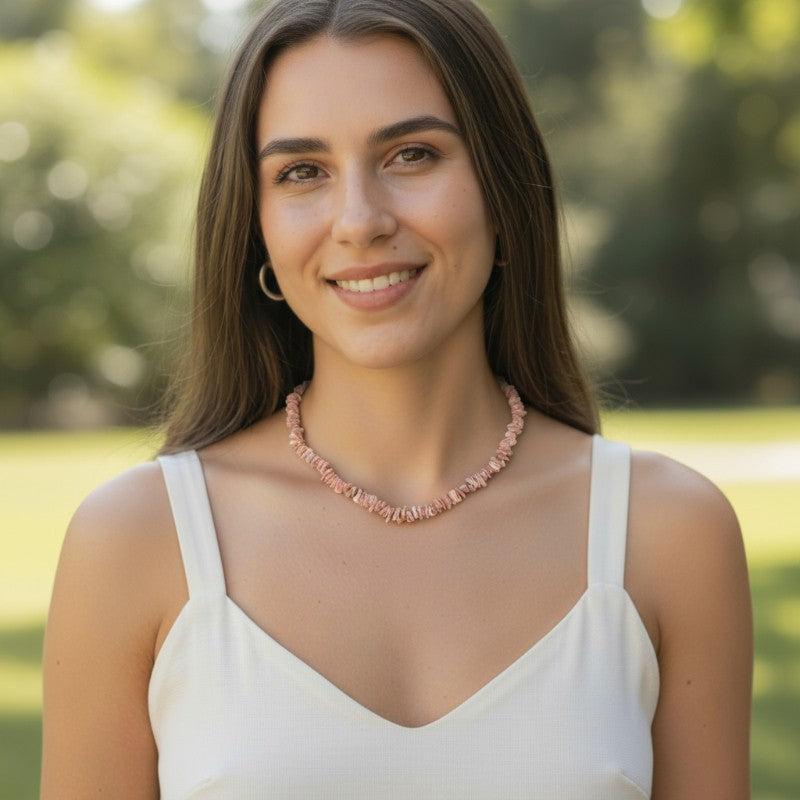 Collier rhodochrosite Argentine AA (perles baroques) - 45-50cm