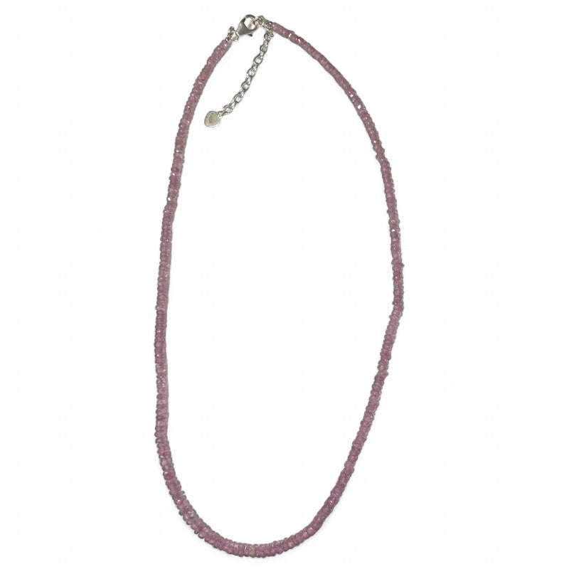 Collier saphir rose facetté Inde AA argent 925
