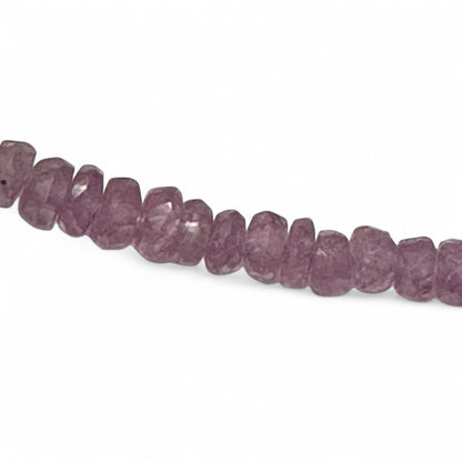 Collar India AA de plata 925 con zafiros rosas facetados