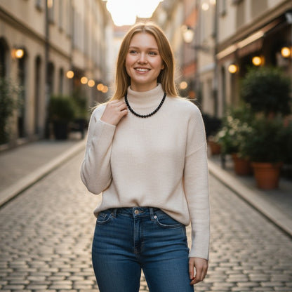 Collier shungite Russie A (boules 7-8mm) - 45cm-50cm