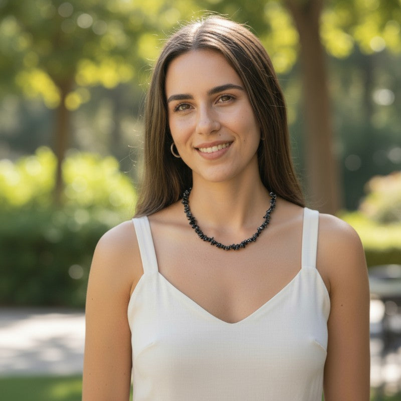 Green aventurine necklace Brazil A (baroque pearls) - 45cm