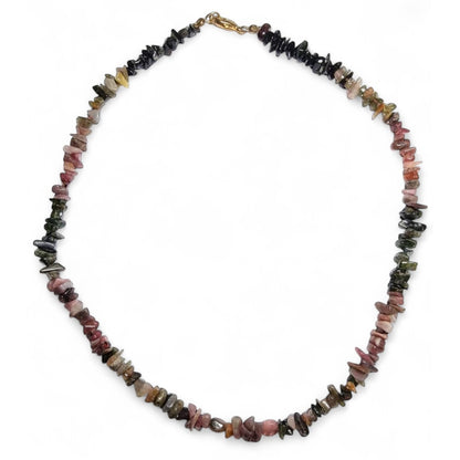 Collier tourmaline multicolore Brésil AA (perles baroques) - 45cm