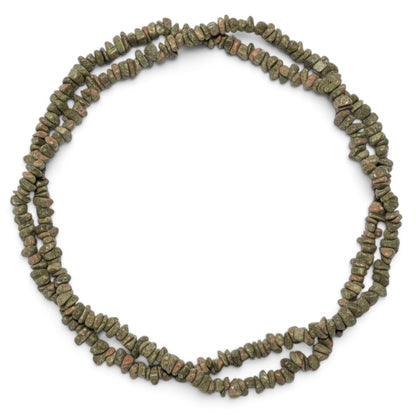 Collier_unakite_perles_baroques_90cm