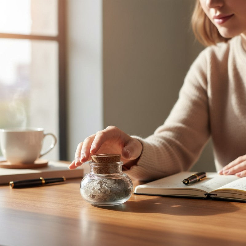 Flacon verre agate natuelle Inde AA (mini-pierre roulée XXS)