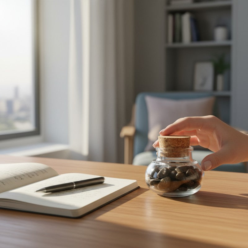 Flacon verre bronzite Brésil AA (mini-pierre roulée XS)