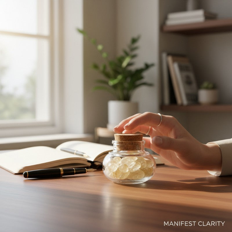 Flacon verre Citrine chauffée AA (mini-pierre roulée XS)