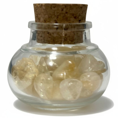 Flacon verre Citrine chauffée AA (mini-pierre roulée XS)