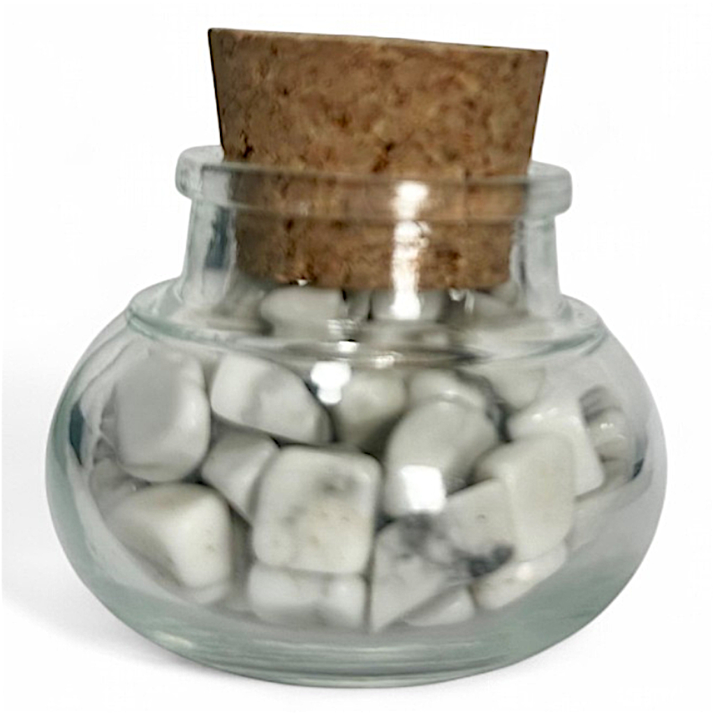 Flacon verre howlite Zimbabwe AA (mini-pierre roulée XS)