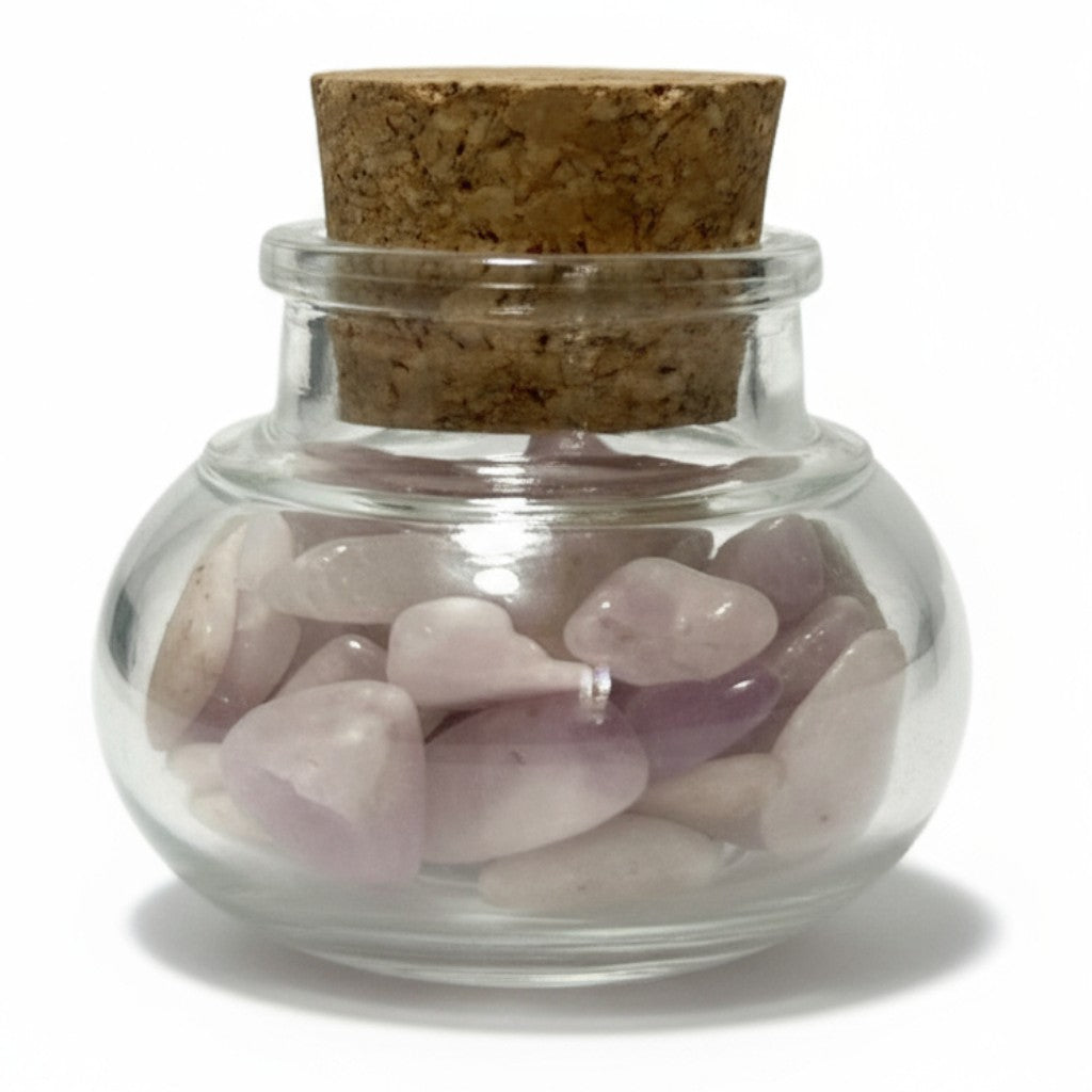 Flacon verre kunzite Brésil AA (mini-pierre roulée XS)