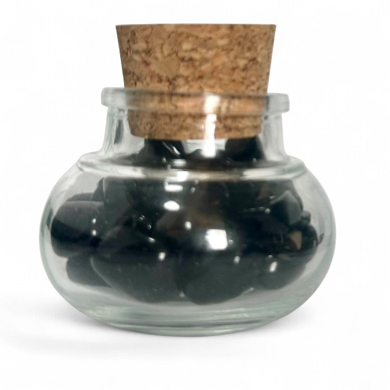 Flacon verre obsidienne larme d&