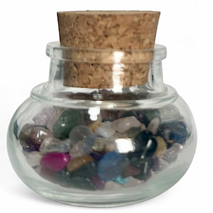 Flacon verre mélange Brésil AA (mini-pierre roulée XXS)