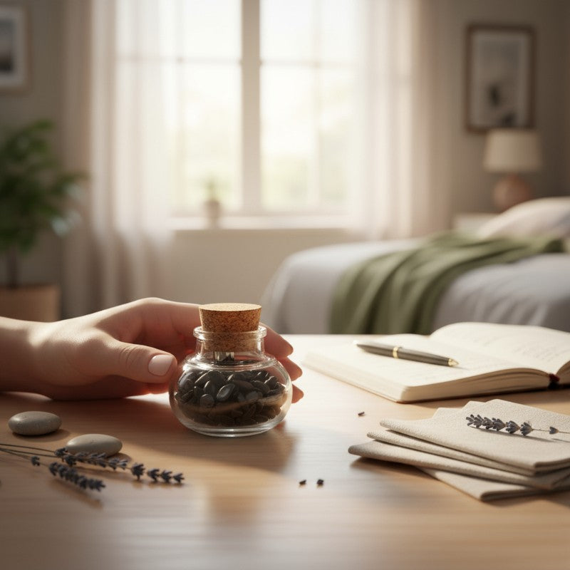 Flacon verre onyx Inde AA (mini-pierre roulée XS)