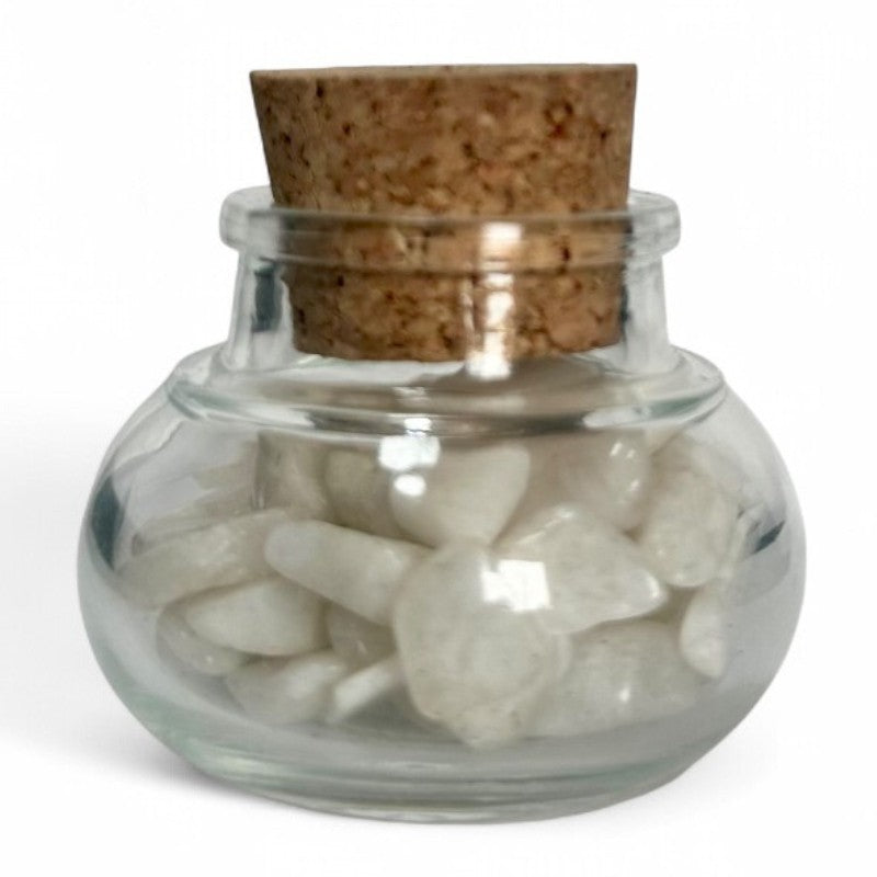 Flacon verre péristérite Inde AA (mini-pierre roulée XS)