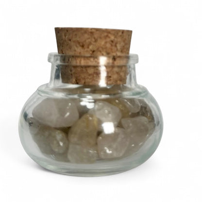 Flacon verre quartz rutile Brésil AA (mini-pierre roulée XS)