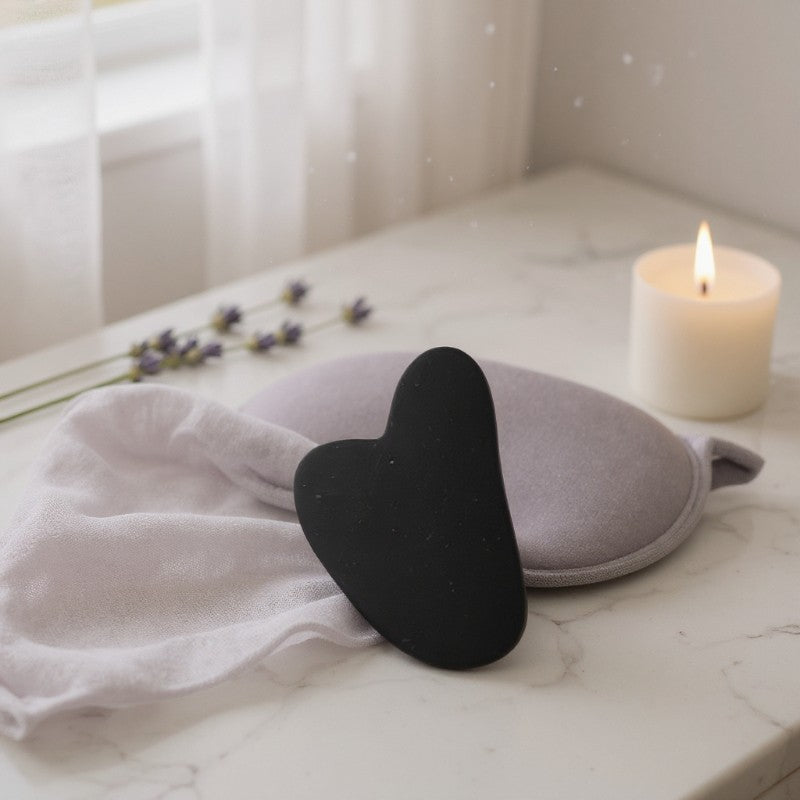 Gua Sha shungit corazón Rusia AB 80mm