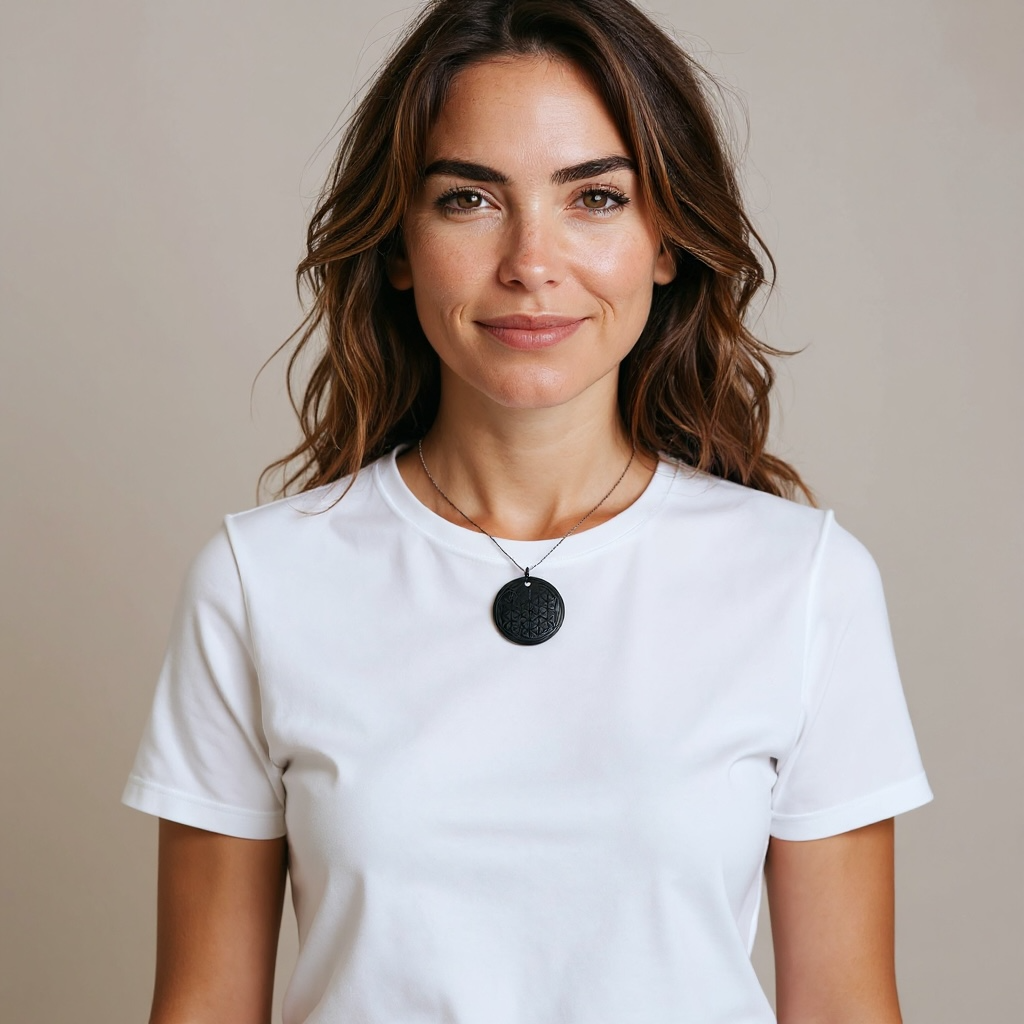 Pendentif shungite fleur de vie 50mm Russie A + cordon