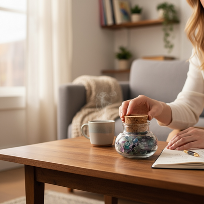 Flacon verre fluorine multicolore Chine AA (mini-pierre roulée XXS)