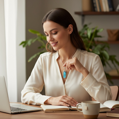 Pendentif pointe aragonite bleue Afghanistan A+ argent 925