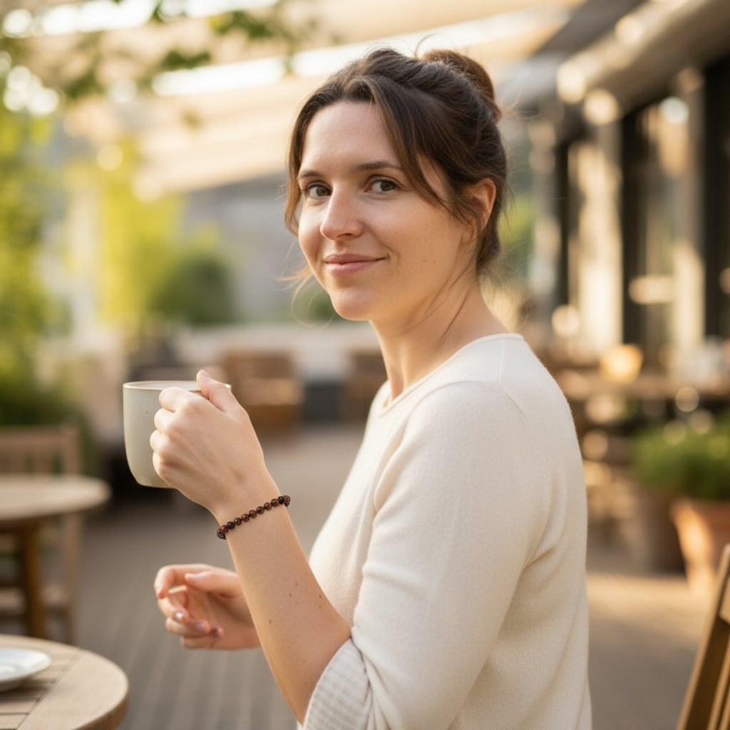 Pulsera obsidiana caoba Mexico AB (bolas 5-6mm)