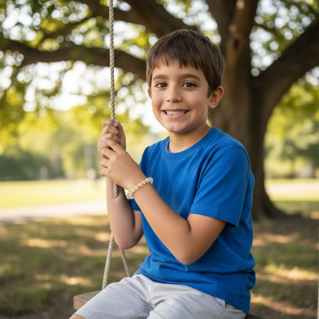Bracelet taille enfants Citrine naturelle Brésil A (boules 5-6mm)
