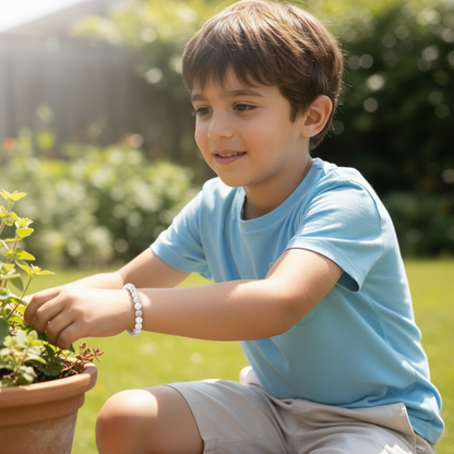 Bracelet taille enfants howlite A (boules 5-6mm)