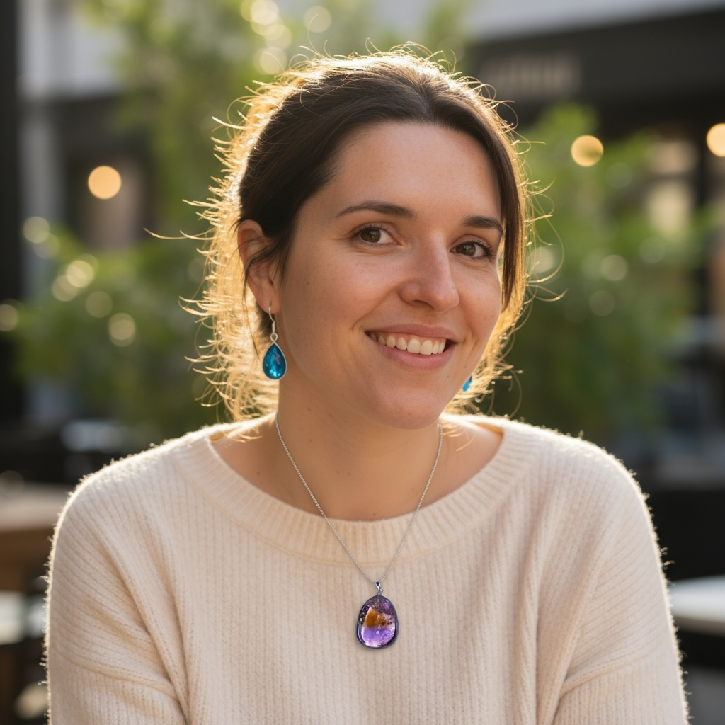 Pendentif amétrine Brésil A pierre roulée boucle argent 925