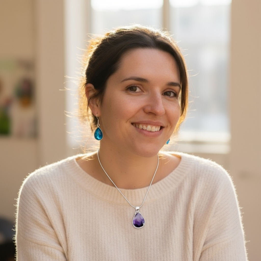 Pendentif améthyste rubanée Brésil AA argent 925