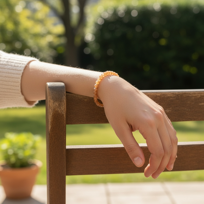 Bracelet pierre de soleil Inde A (perles facettées 3-4mm)