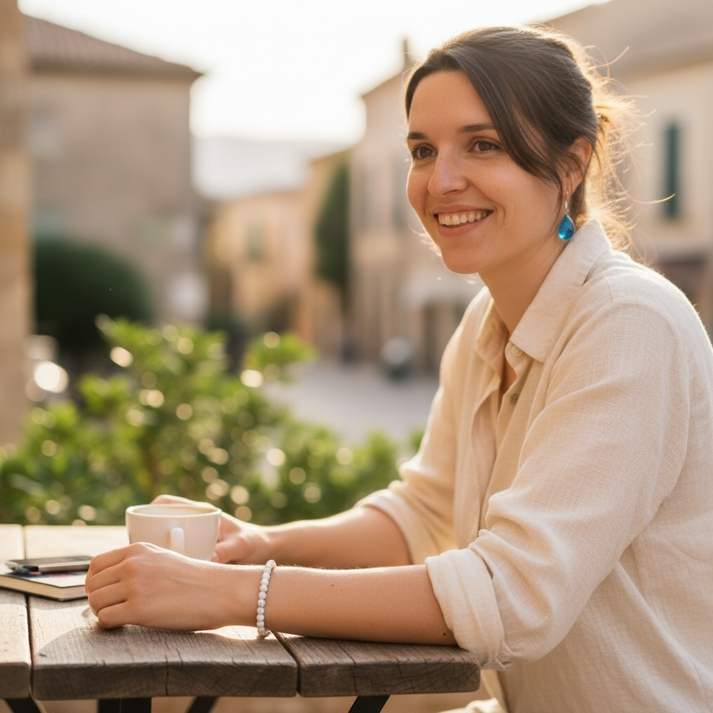 Zimbabwe A howlite bracelet (3-4mm balls)