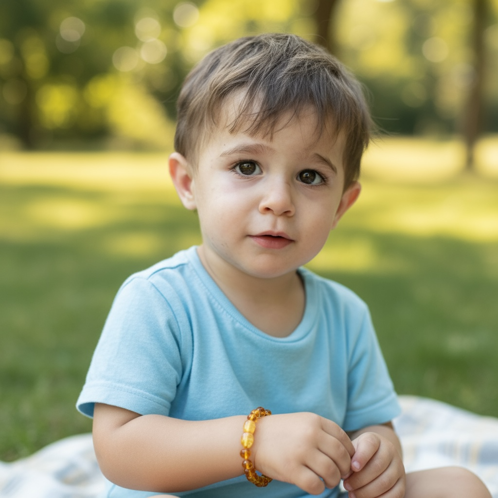 Pulsera bebé ámbar miel
