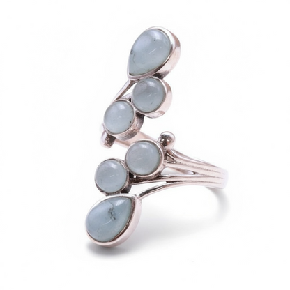 Bague réglable Aigue-Marine Brésil AA argent 925