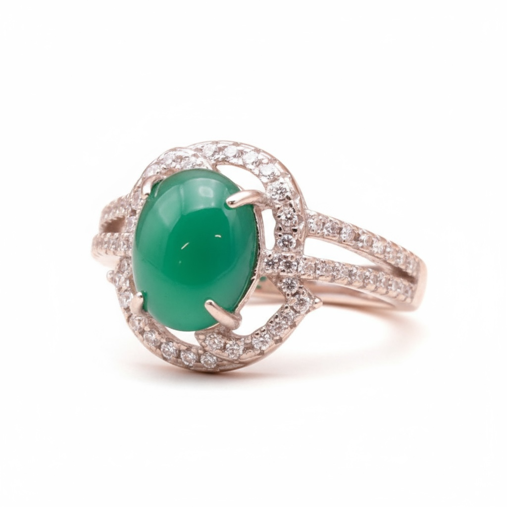 Bague réglable chrysoprase Australie AA+ argent 925
