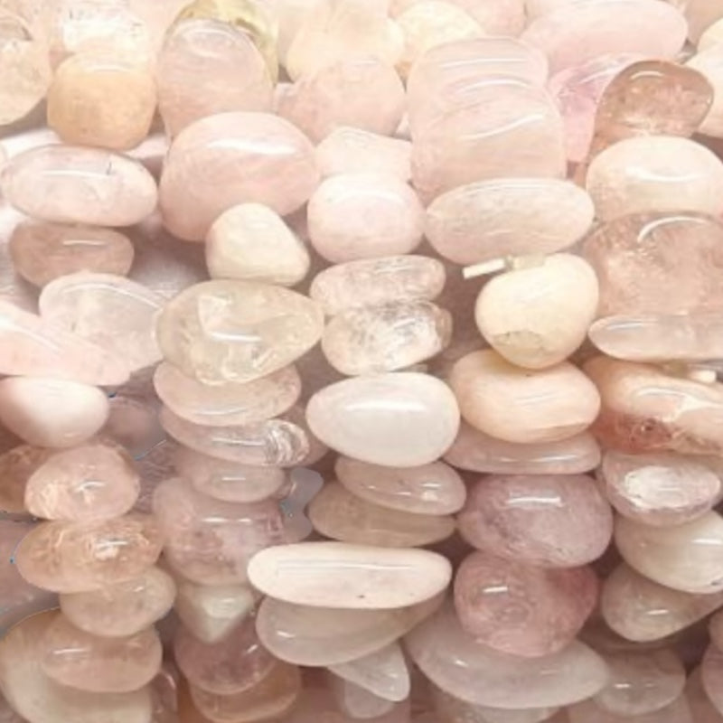 Collier morganite Brésil AA (perles baroques) - 45cm