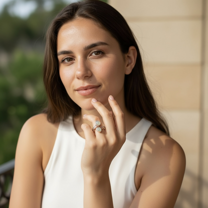 Bague réglable Aigue-Marine Brésil AA argent 925