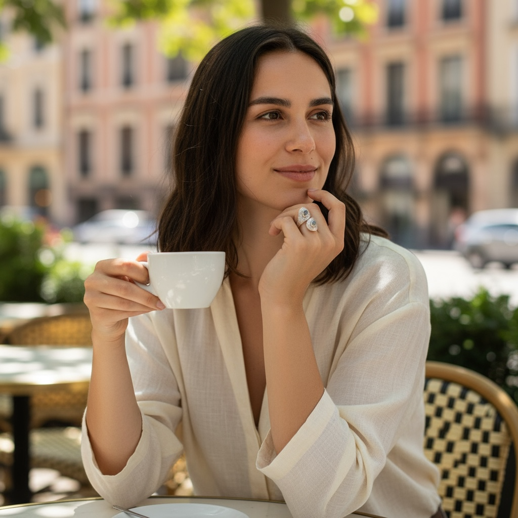 Bague réglable labradorite Madagascar AA argent 925