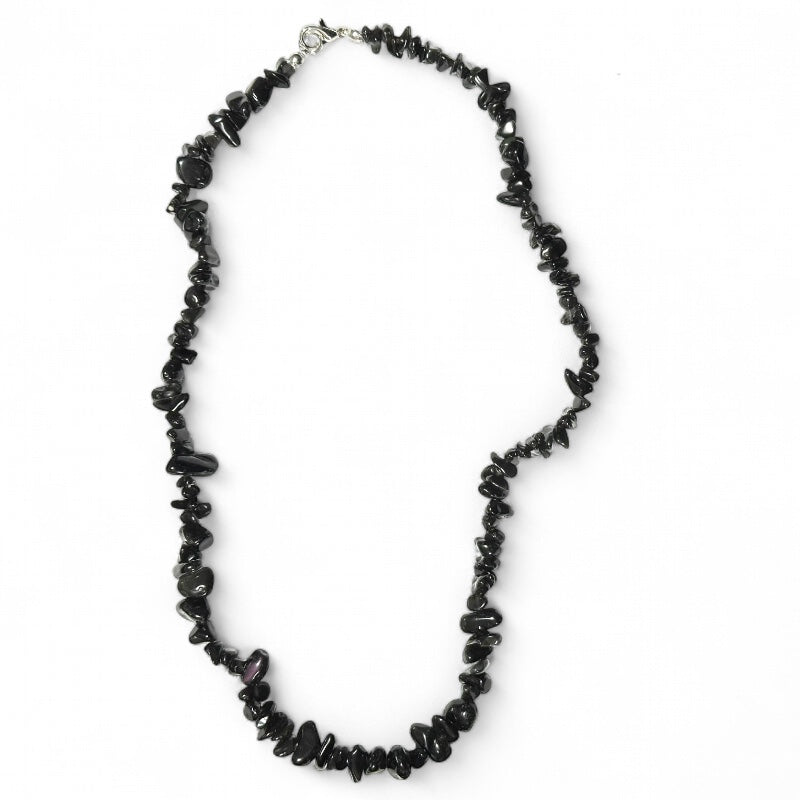 Collier onyx noir Inde A (perles baroques) - 45cm