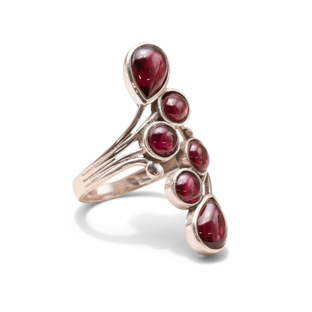 Bague réglable Grenat Rhodolite Ethiopie AAA argent 925