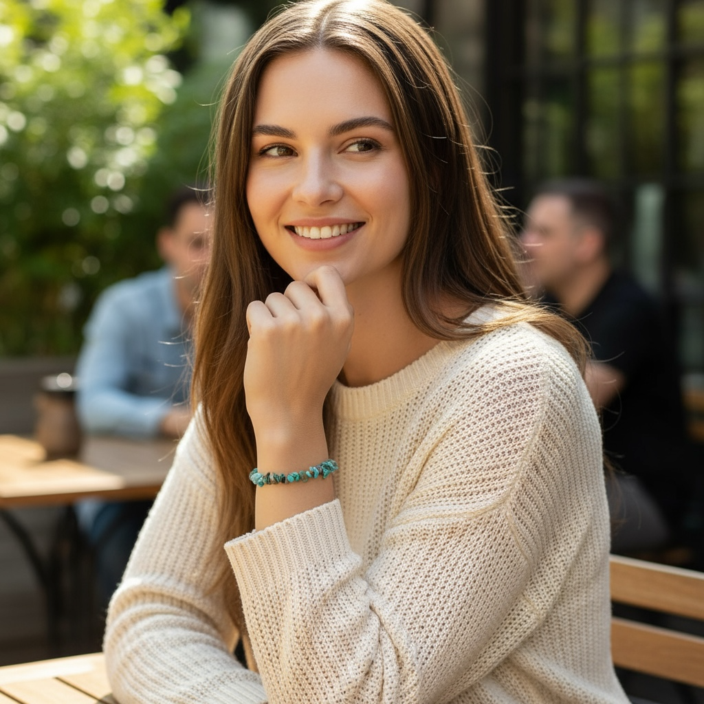 Pulsera Tibet A+ turquesa (perlas barrocas)