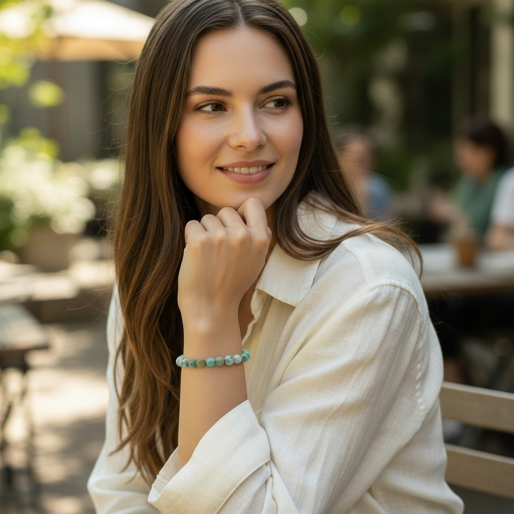 Bracelet Variscite Russie AA (boules 10mm)