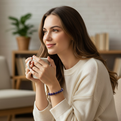 Bracelet améthyste Brésil A (boules 12mm)