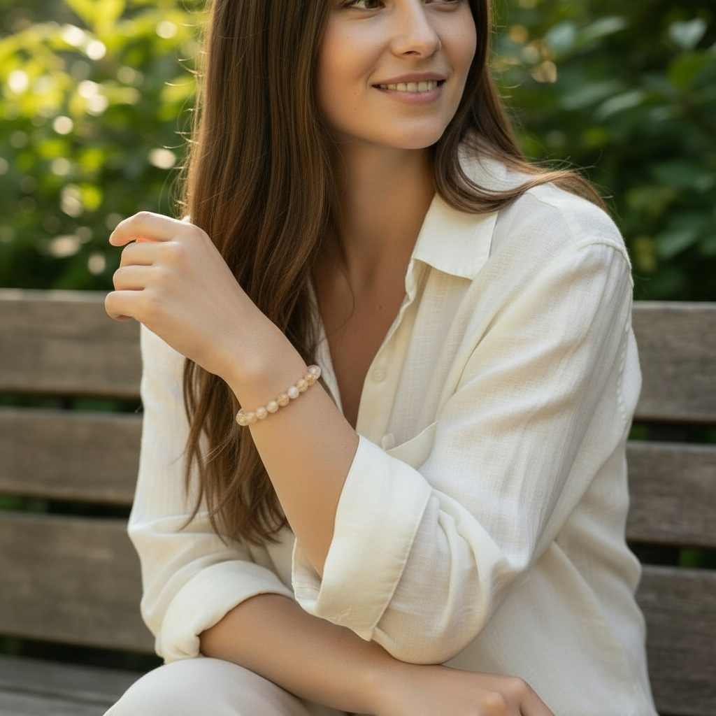 Heated citrine bracelet (heated amethyst) Brazil A (7-8mm balls)