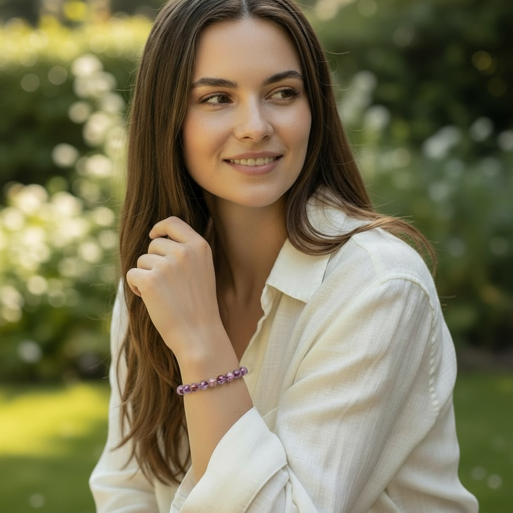 Bracelet quartz super seven Brésil A (boules 5-6mm)