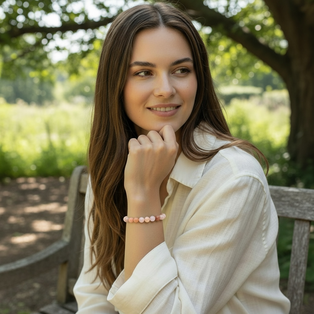 Bracelet agate Botswana rose A+ (boules 5-6mm)