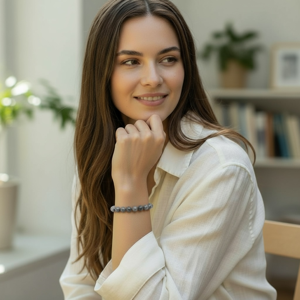 Gray crazy lace agate bracelet Mexico A (5-6mm balls)