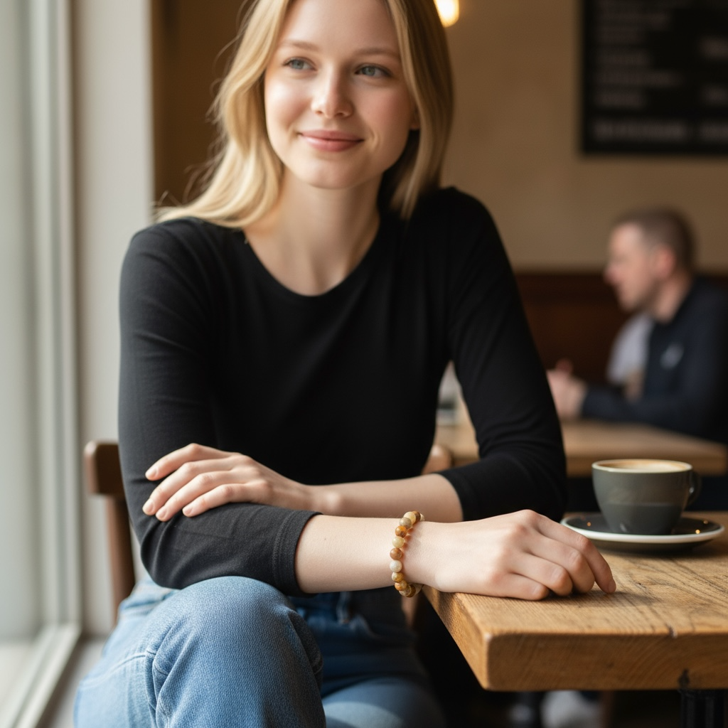 Bracelet agate de feu Mexique A+ (boules 6,5-7,5mm)