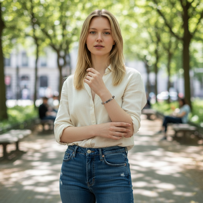 Brazil A dentrite agate bracelet (5-6mm balls)
