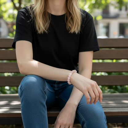 Madagascar cherry blossom agate bracelet A (9-10mm balls)